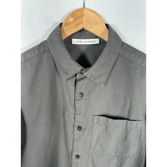 Mika Jaymes Men's Medium Gray Long Sleeve Button Down Shirt‎